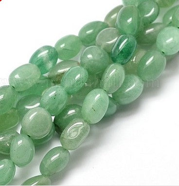 Green Aventurine oval beads 6x4mm in 15.5-16 inch strands. B4-ave223