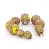 Vivid Yellow Fiorato Wedding Cake Beads, Strand of 10 beads, 9mm-15mm. b1-2090