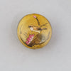 Reverse Painted Glass Bead, brown, bird and flowers. Pkg 1. China. b10-0008B