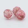 Vintage pink and aventurine sommerso glass beads from Murano. Pkg 1. B11-PP-1276