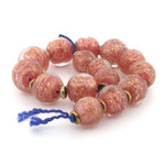 Graduated strand of  1950's Venetian Murano Aventurina Sommerso lampwork beads. 15 beads, 1 str. B11-PP-1277