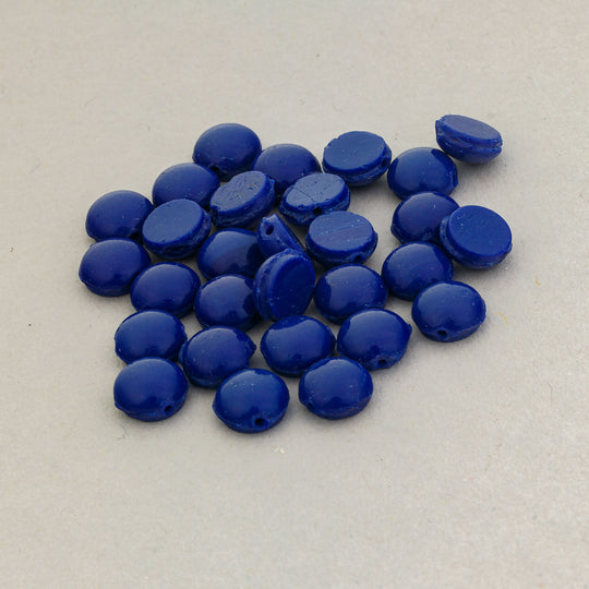 Antique blue domed nailhead beads. 7mm. Pkg of 22. b11-bl-0950