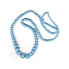 Graduated opaque blue glass 18 inch strand, Occupied Japan. 4-9mm. b11-bl-1023(e)