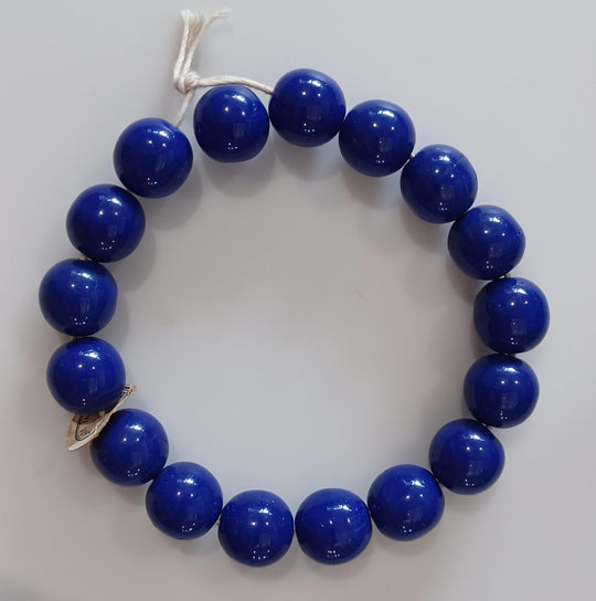 1930s Czech opaque cobalt blue rounds 13mm pkg of 5. b11-bl-1100
