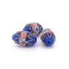 Fiorato Wedding Cake Beads, blue, oval. 23x15mm. 1950s. Pkg 1. b11-bl-2116