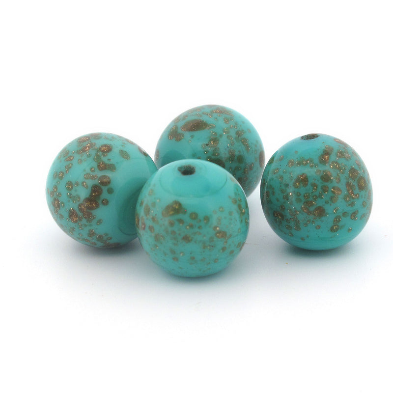 Vintage Murano turquoise Pastello Aventurina style bead. Pkg 1. B11-BL-2169