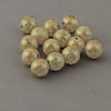 Vintage Czech lustrous light mustard yellow speckled brown Picasso finish glass beads  7mm. Pkg  20.  b11-br-0812