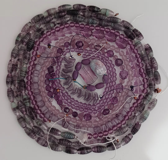 Vintage glass bead mix from Czechoslovakia, Germany & Japan in array of purple hues. 8oz. b11-mx18