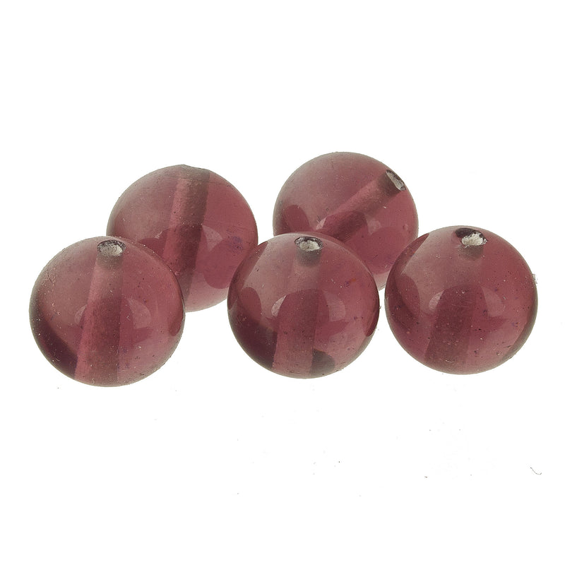Chinese translucent purple “Peking Glass” beads. 10 to 10.5 mm. 4 pcs. b11-pp-1274