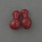 Red-Orange Millefiori Gourd Shaped Beads, Japanese, glass. 22x12mm. Pkg of 4. b11-0433