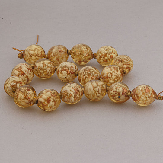 Venetian Murano Sommerso Aventurina Lampwork Beads. 13mm.10.25" strand. b11-yo-1052