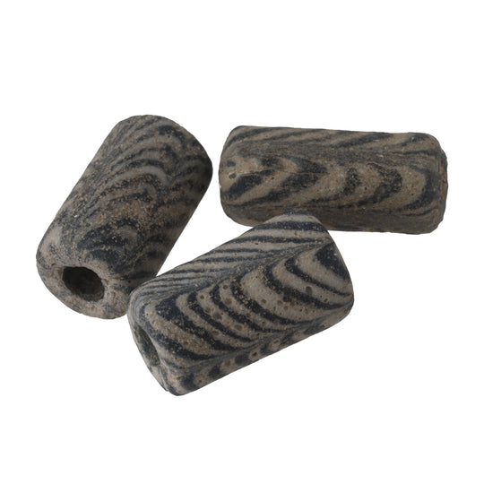 Ancient Java Pelangi cylinder bead reproduction. 32x23mm.  Indonesia . Pkg 1. B1-2067