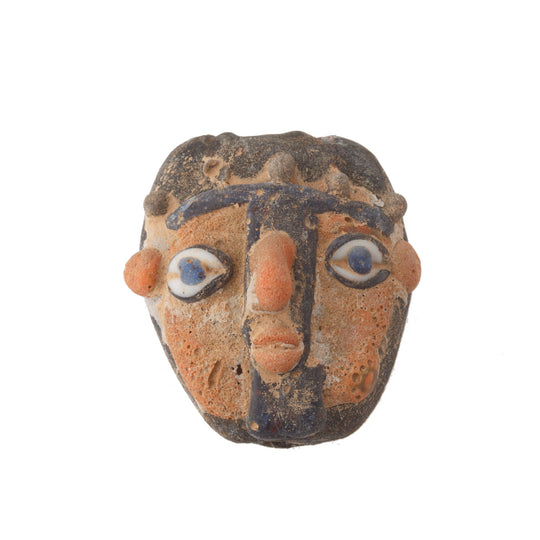 Phoenician Head, orange with black goatee, pendant, reproduction. 1 pc. B1-2074
