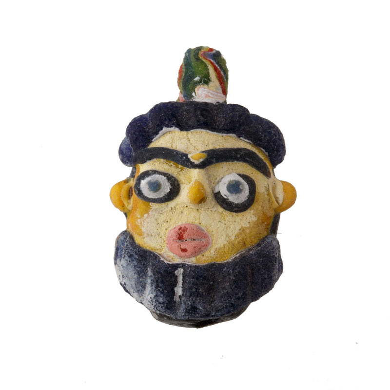 Ancient Phoenician glass head pendant reproduction. 1 pc.
