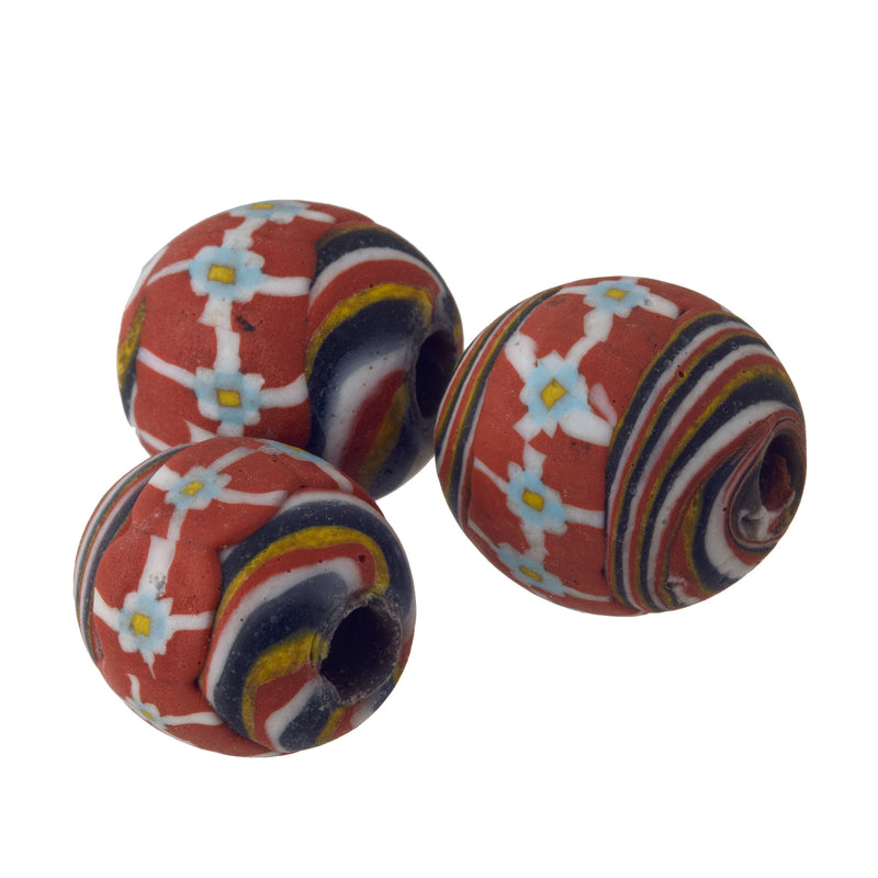 Ancient Indonesian Jatim bead replica. 18mm average size. Pkg of 1.