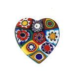 Antique Murano millefiori flower heart pendant, 1970s, 37mm x 35.5mm., 1 pc. B1-2086