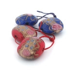 Fiorato Wedding Cake Beads,round flat tablet beads, aventurina. Pkg 4. b1-3005