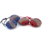 Fiorato Wedding Cake Beads,round flat tablet beads, aventurina. Pkg 4. b1-3005