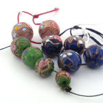 Vintage Venetian Fiorato Wedding Cake beads, multicolors, 10 beads. b1-3006