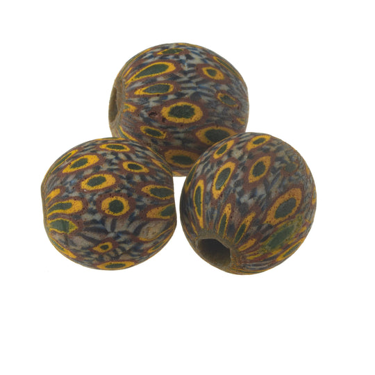 Ancient Indonesian Jatim bead modern reproduction. 20mm. Sold individually. b1-3012