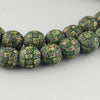 Ancient Roman era mosaic glass bead reproduction. Hand made in Java.  19mm. Pkg 1. b1-3017