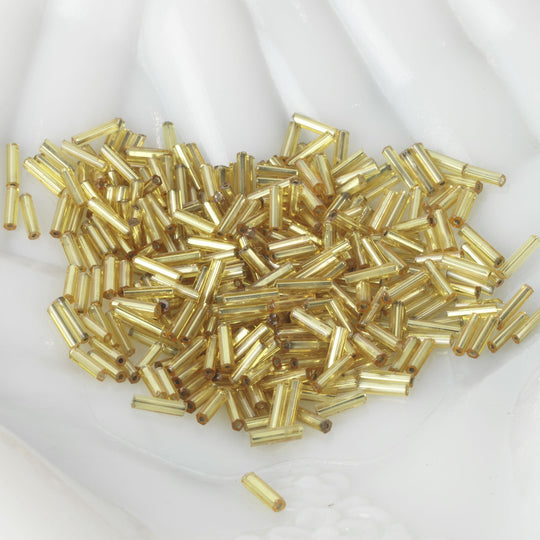 Vintage Czech bugle beads. 6-7x1.6mm. 10-gr.bag. b17-009