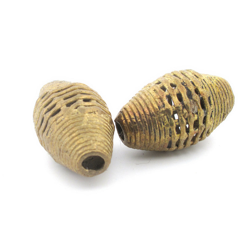 Large Ghana Brass Trade Beads, handcrafted. Africa. Pkg 1. b18-678