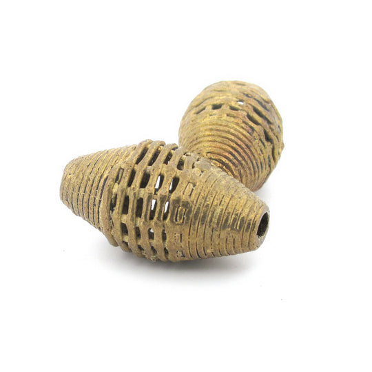 Large Ghana Brass Trade Beads, handcrafted. Africa. Pkg 1. b18-678