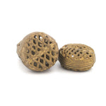 Net Disk Brass Trade Beads, handcrafted. Ghana, Africa. Pkg 1. b18-679