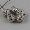 Vintage tribal style hollow silver plated beads.  14.5x12.25mm . b18-694