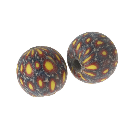 Ancient Jatim Glass Eye Bead replica. 20mm. Indonesia. Pkg 1. b1-887