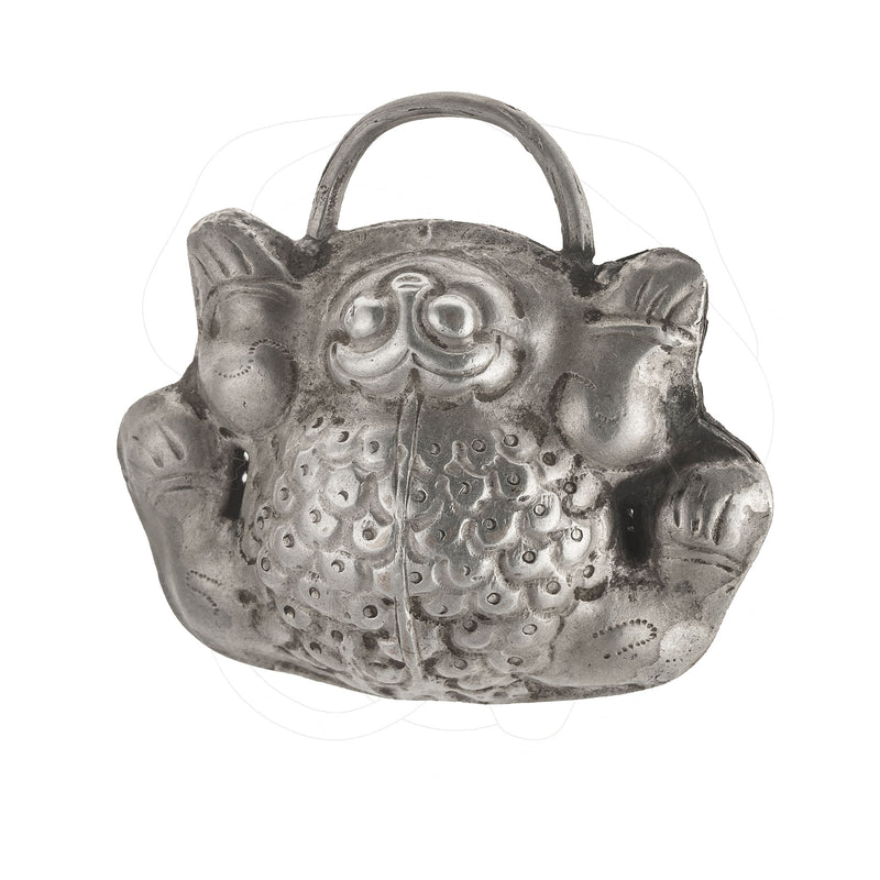 Frog Pendant, repousse and chased silver over copper. B18-691