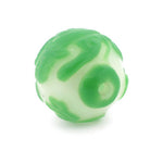 Peking Glass Carved bead, green dragons on milky white glass. Pkg 1.  b1-940