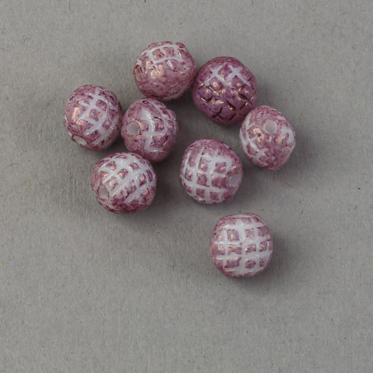 Vintage West Germany pressed glass rounds. 6mm .1960s.  Pkg of 50. b11-pp-0771