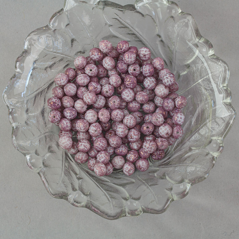 Vintage West Germany pressed glass rounds. 6mm .1960s.  Pkg of 50. b11-pp-0771