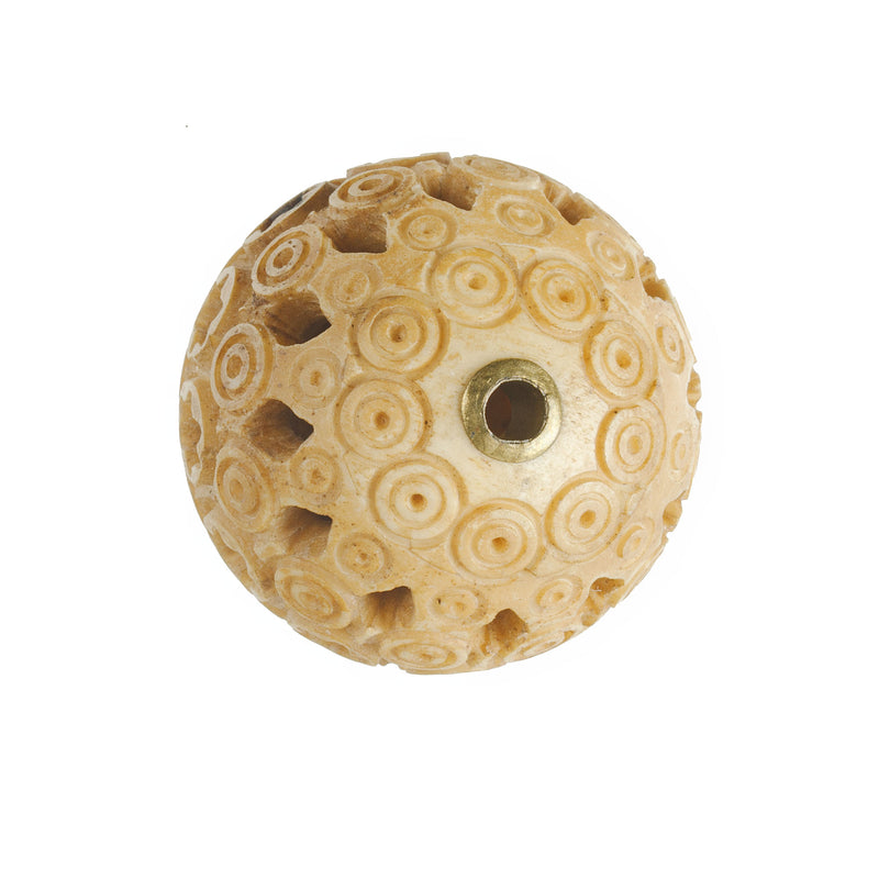 Hand carved Japanese Ojime bead, Bone. 30mm. 1 pc. b3-bo197