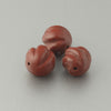 Red Jasper carved swirled melon bead.  12mm. Pkg 4. b4-jas293
