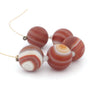 Sardonyx round beads. 18mm. Pkg 5. b4-sar189