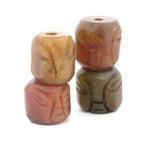 Buddah face mala agate barrel gemstone beads Pkg 1. b4-aga282