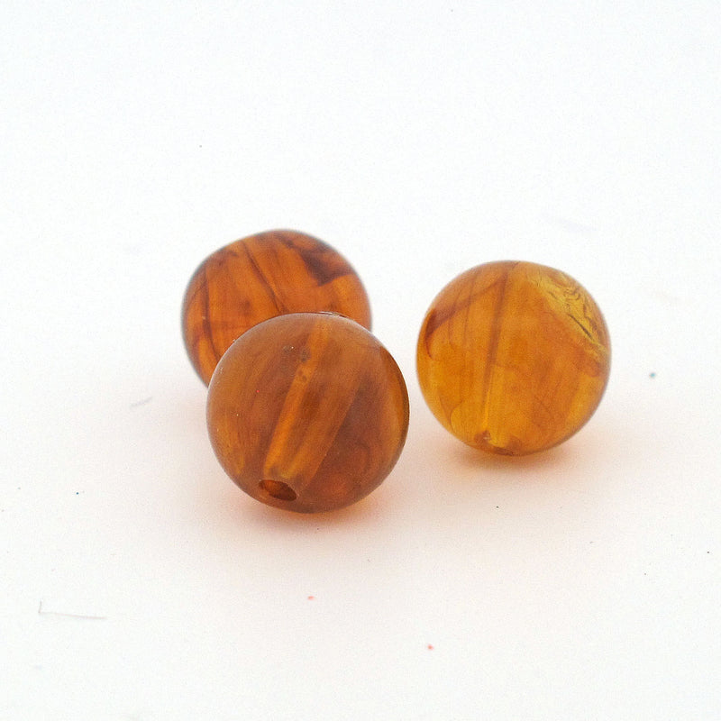 Genuine natural Baltic amber round bead.  9mm. Pkg 4. B4-amb120