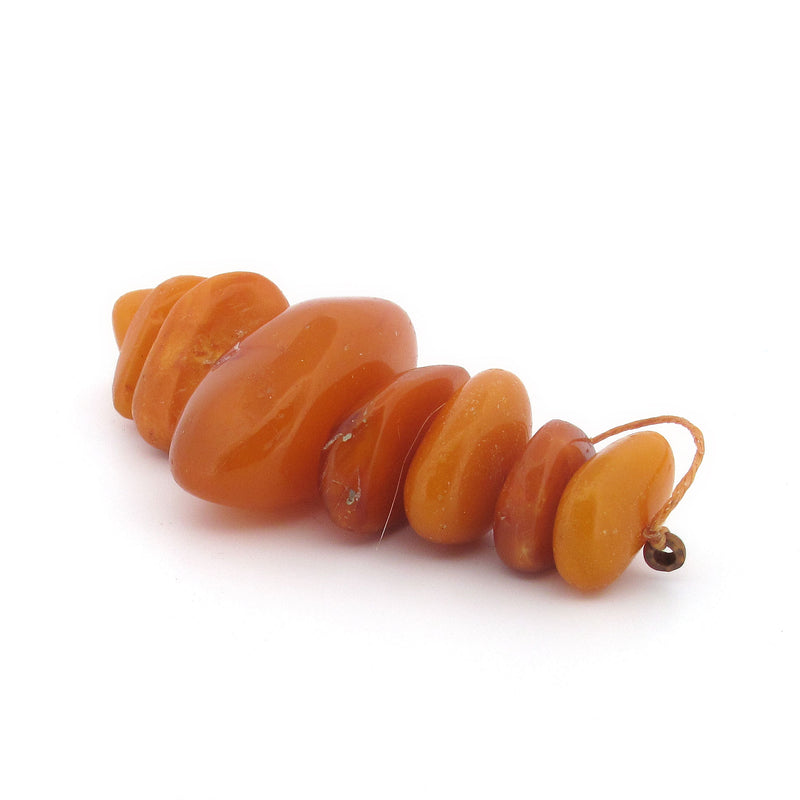 Antique Baltic amber free form beads. 8 beads, 1 str.  b4-amb123