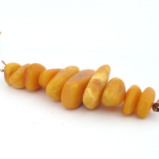 Antique Baltic amber free form beads. 10 beads, 1 str. b4-amb127