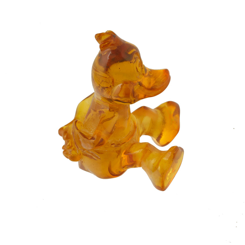 Handsome Donald Duck, carved in Baltic Amber. Mid century vintage. b4-amb141