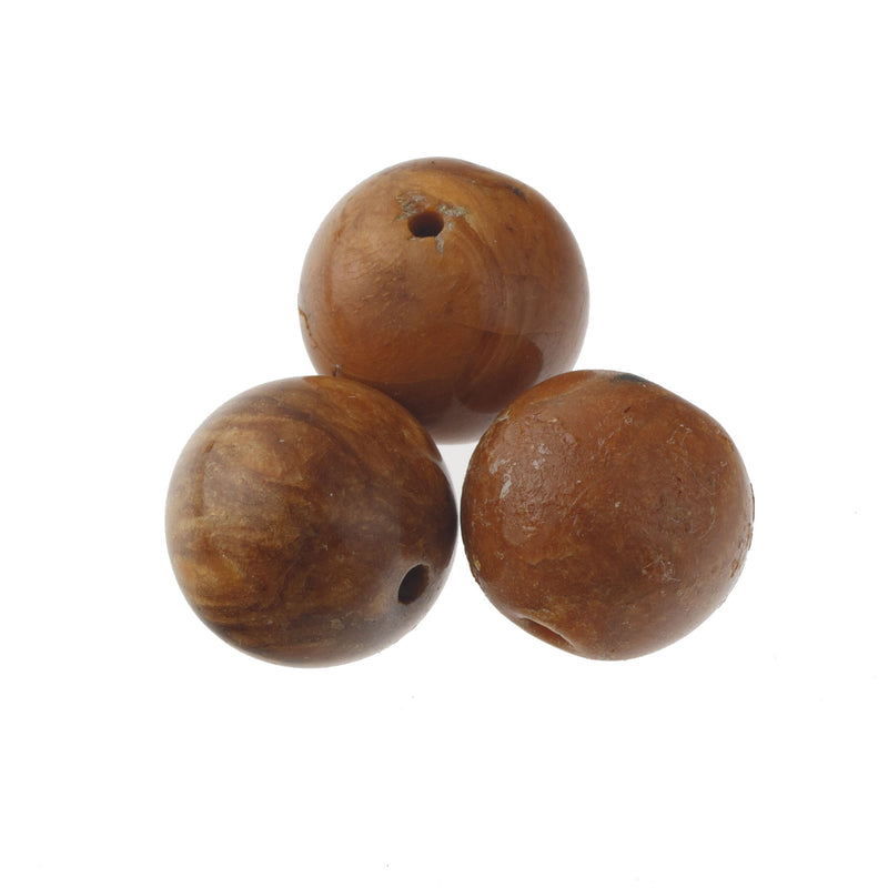 Genuine natural Baltic amber round bead.  12.5 to 14mm. Pkg 1. b4-amb142