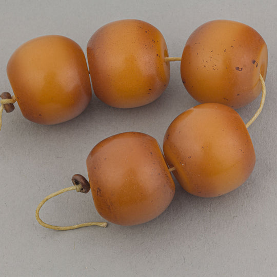 Strand of 5  Phenolic resin "African Amber" beads from the African trade.  b4-amb145