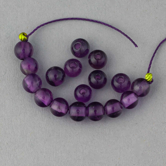 Vintage AA qualtiy Amethyst beads. Natural, deep purple.  6mm. Pkg 10. b4-ame244
