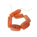 Antique Carnelian rectangular trade beads. From India toAfrica.  Early 20th C.  6 beads, 19-26mm  b4-car394