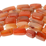 Antique Carnelian rectangular trade beads. From India toAfrica.  Early 20th C.  6 beads, 19-26mm  b4-car394