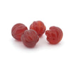 Carnelian carved swirled melon bead.  12mm. Pkg 2. b4-car396