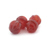 Carnelian carved swirled melon bead.  12mm. Pkg 2. b4-car396